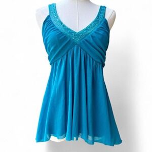 Y2K Vintage Beaded Sleeveless Top – Size S